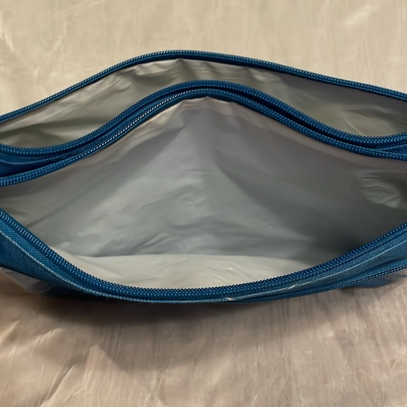 Morgan Home- Travel/makeup bag, blue colored w/white lettering & strap - Picture 6 of 13